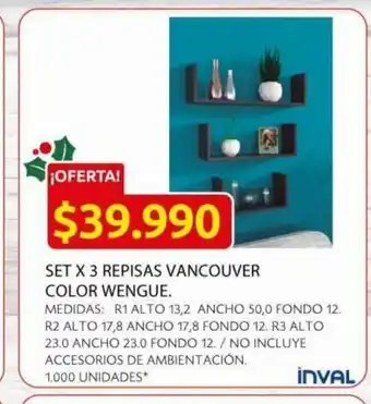 Ara Set X 3 Repisas Vancouver Color Wengue oferta