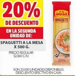 Ara Spaguetti a la mesa oferta