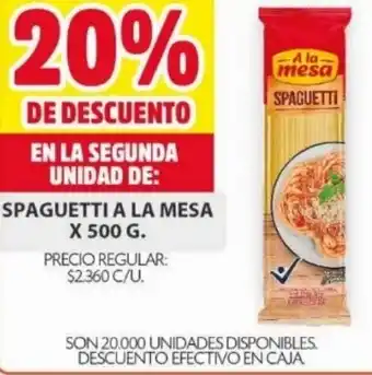 Ara Spaguetti a la mesa oferta