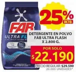 Ara Fab ultra flash detergente en polvo oferta