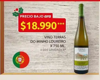 Ara Vino Terras Do Minho Loureiro x 750 ml oferta