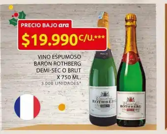 Ara Vino Espumoso Baron Rothberg Demi-Sec o Brut x 750 ML oferta