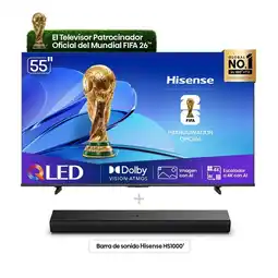 Falabella Combos 4K Ultra HD Smart TVTelevisor 55 Pulgadas QLED 4K + Barra de Sonido HS1000| 55Q6QV oferta