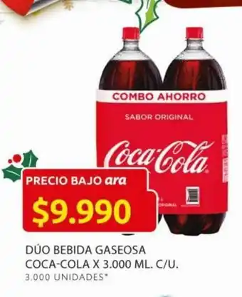 Ara Duo Bebida Gaseosa Coca-Cola x 3000 ML C/U oferta
