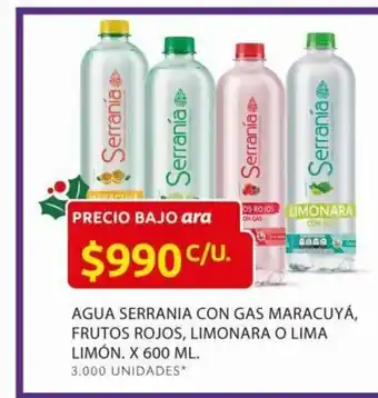 Ara Agua Serrania Con Gas Maracuya, Frutos Rojos, Limonaria o Lima Limon x 600 ML oferta