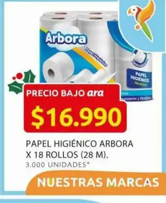 Ara Papel Higienico Arbora x 18 Rollos (28 M) oferta
