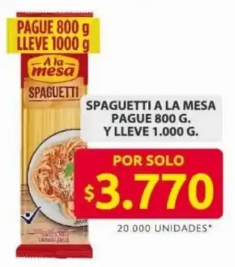 Ara Spaguetti a la mesa pague oferta