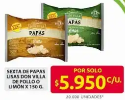 Ara Papas sexta de lisas don villa de pollo o limón oferta