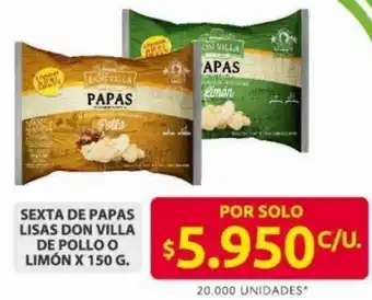 Ara Papas sexta de lisas don villa de pollo o limón oferta