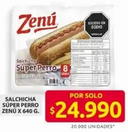 Ara Zenú salchicha super perro oferta
