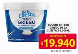 Ara De la cuesta yogurt entero griego oferta