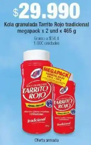 Jumbo Tarrito rojo kola granulada tradicional megapack oferta