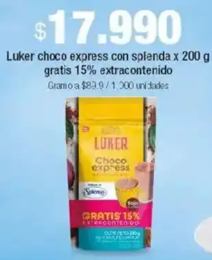 Jumbo Luker choco express con splenda oferta