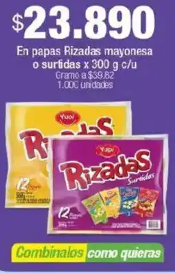 Jumbo Rizadas en papas mayonesa o surtidas oferta