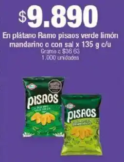 Jumbo Pisaos en plátano ramo verde limón mandarino a con sal oferta