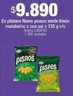 Jumbo Pisaos en plátano ramo verde limón mandarino a con sal oferta