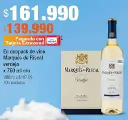 Jumbo Marqués de riscal en duopack de vino oferta