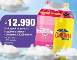 Jumbo Postobón manzana + colombiana oferta