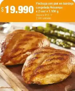 Jumbo Pechuga con piel en bandeja congelada avicampo oferta