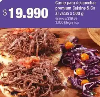 Jumbo Carne para desmechar premium cuisine & co al vacio oferta