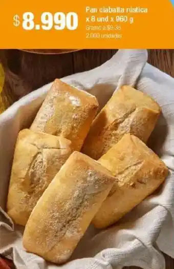 Jumbo Pan ciabatta rústica oferta