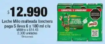 Jumbo Milo leche malteada lonchera oferta