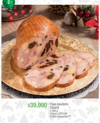 Jumbo Pavo navideño dinardi x 500 g oferta