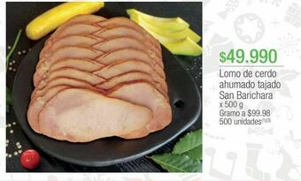 Jumbo Lomo de cerdo ahumado tajado san barichara x 500 g oferta