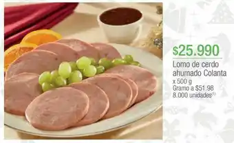 Jumbo Lomo de cerdo ahumado colanta x 500 g oferta