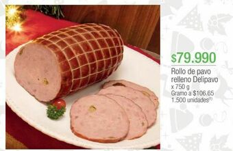Jumbo Rollo de pavo relleno delipavo x 750 g oferta