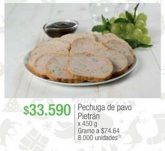 Jumbo Pechuga de pavo pietrán x 450 g oferta