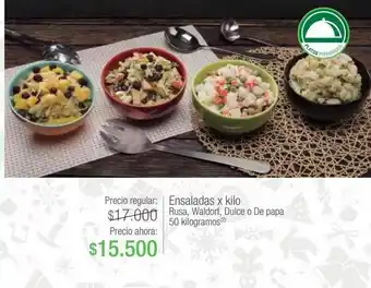 Jumbo Ensaladas x kilo rusa, waldorf, dulce o de papa oferta