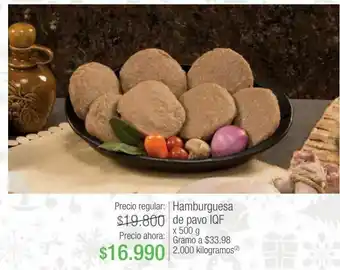 Jumbo Hamburguesa de pavo iqf x 500 g oferta