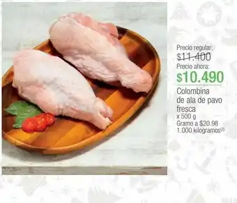 Jumbo Colombina de ala de pavo fresca x 500 g oferta