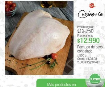 Jumbo Pechuga de pavo congelado x 500 g oferta