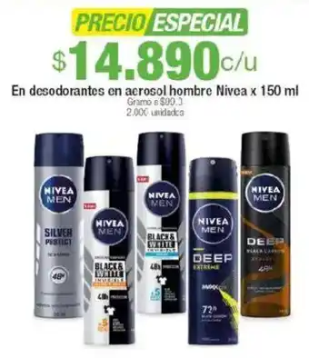 Jumbo Nivea en desodorantes en aerosol hombre oferta