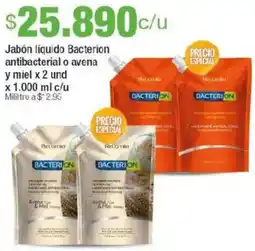 Jumbo Bacterioy jabón líquido antibacterial o avena miel oferta