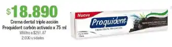 Jumbo Proquident crema dental triple acción carbón activado oferta