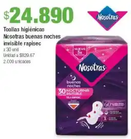 Jumbo Nosotras toallas higiénicas buenas noches invisible rapisec oferta