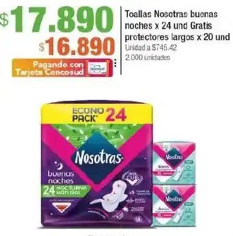 Jumbo Nosotras toallas buenas noches oferta