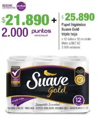 Jumbo Suave gold papel higiénico triple hoja oferta
