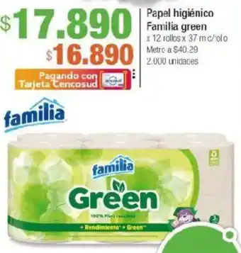 Jumbo Familia green papel higiénico oferta