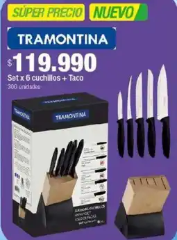 Jumbo Tramontina set x 6 cuchillos + taco oferta