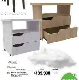Jumbo Moduofi mesa de noche germary blanco o mi venecia blanco oferta