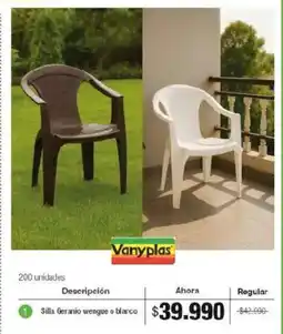 Jumbo Vanyplas silla geranio wengue o blanco oferta