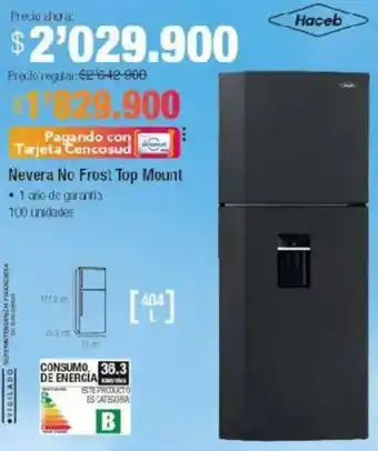 Jumbo Haceb nevera no frost top mount oferta