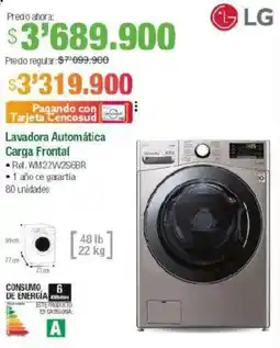 Jumbo LG Lavadora automática carga frontal oferta