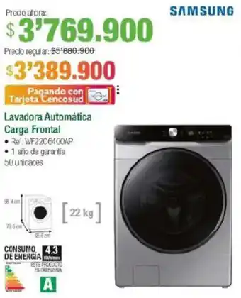 Jumbo Samsung lavadora automática carga frontal oferta