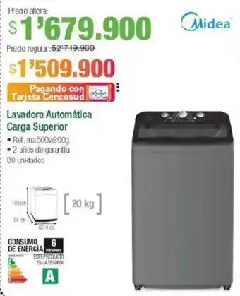 Jumbo Midea lavadora automática carga superior oferta