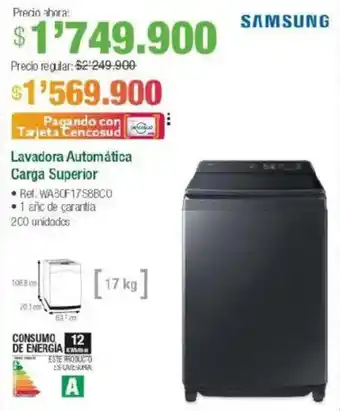 Jumbo Samsung lavadora automática carga superior oferta